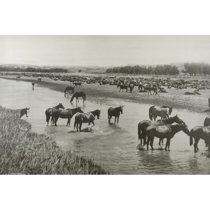 Laton A. Huffman (1854-1931), Hot Noon Beside the Round-Up Camp