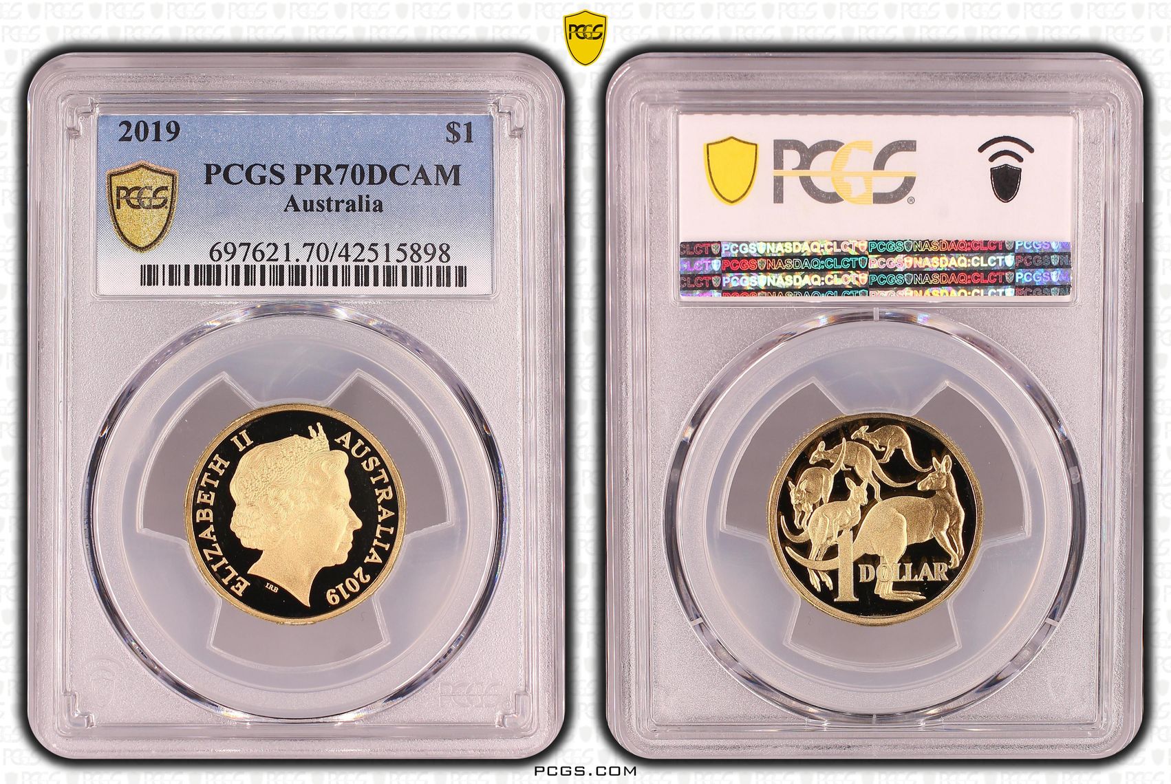 2019 Australia One Dollar, $1 PCGS - PR70DCAM POP 15/0 -898