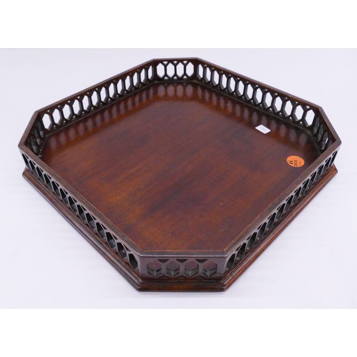 Mahogany Square Gallery Tray- 12''