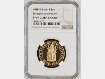 1989 TUDOR ROSE PROOF GOLD 2 POUND COIN PF69 UCAM