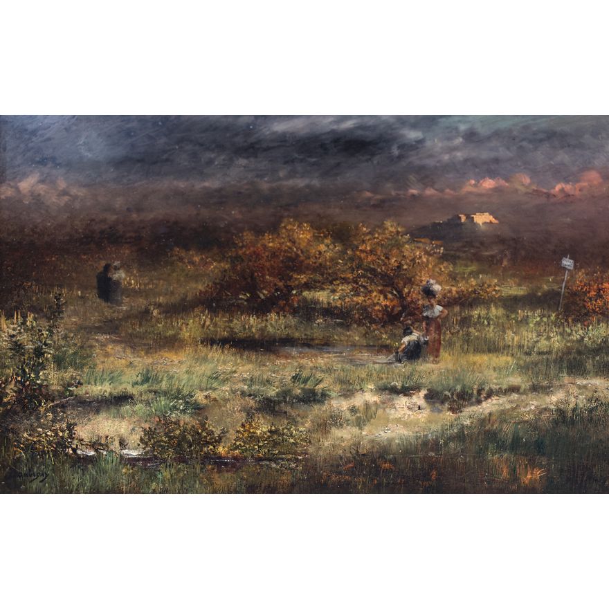 Charles Francois Daubigny ''Stormy Landscape'' Oil