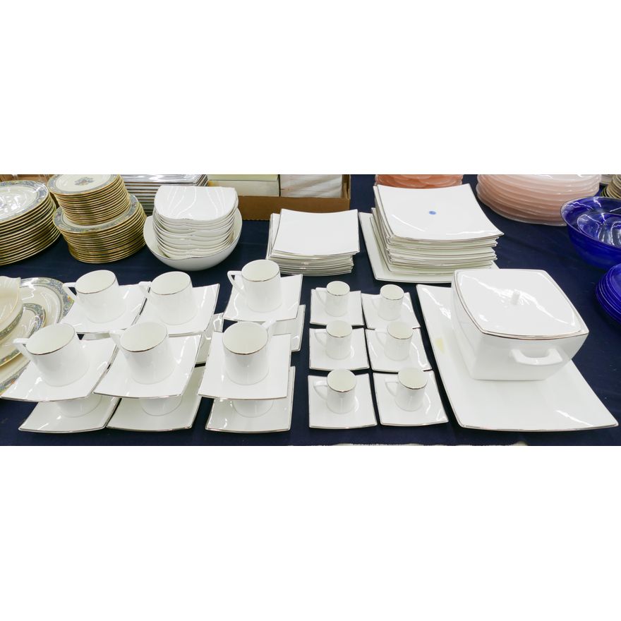 57pc Royal Bone China ''Extreme Platnium'' Dinnerware