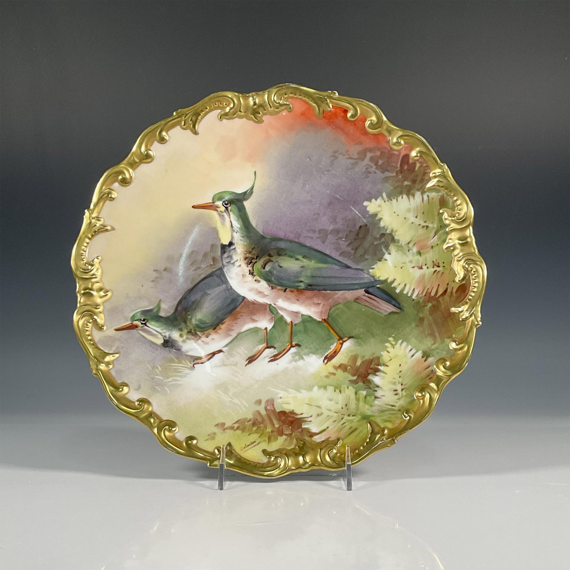 Imperial Valentin Porcelain Limoges Bird Wall Plate | Lion and Unicorn