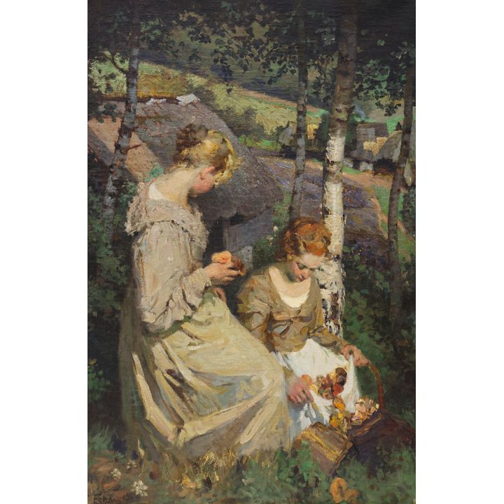 Friedrich Fehr ''The Flower Gatherers'' 1905 Oil