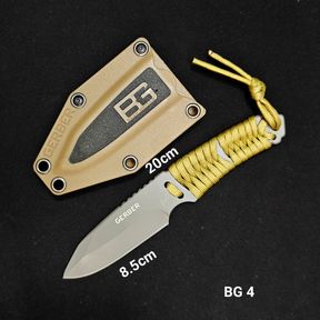 GERBER X BEAR GRYLLS BG4 PARACORD FIXED BLADE KNIFE WITH PLASTIC SHEATH ARMY GREEN - 52055/33203