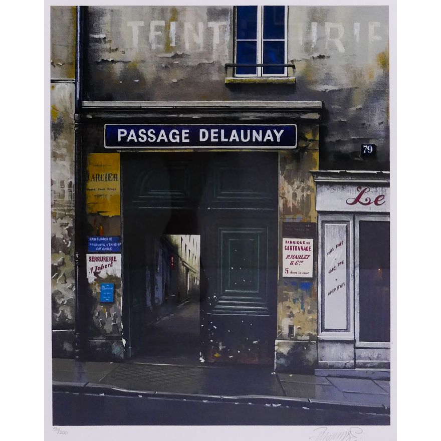 Thomas Pradzynski 'Passage Delaunay' S/N Lithograph. Edition 56/200.