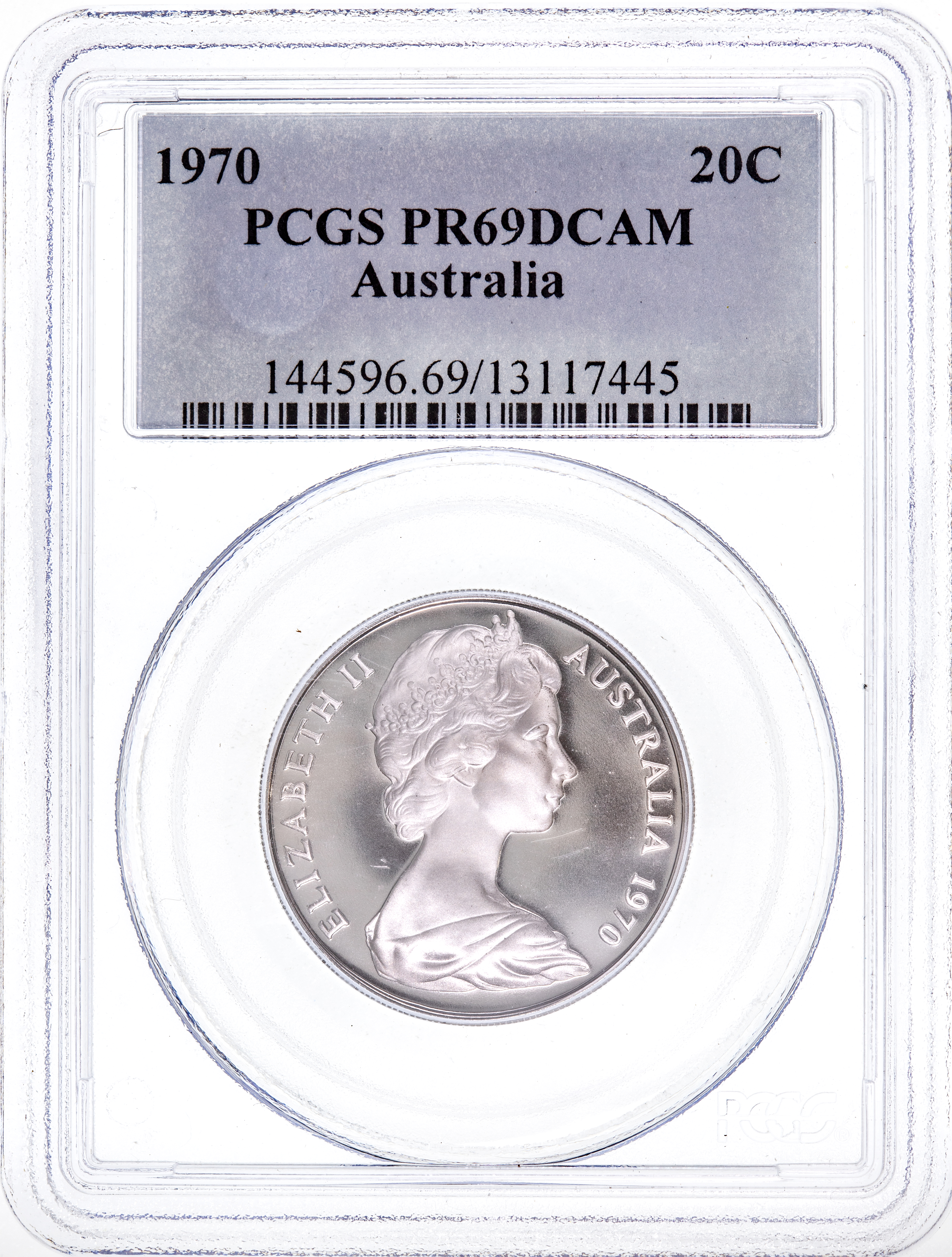 Twenty Cent, 1970, PCGS PR69DCAM