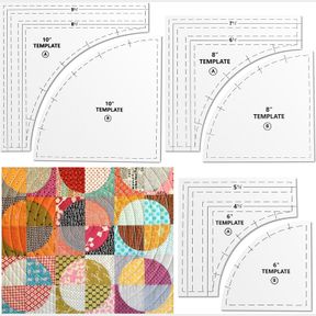 KIGLEY 3 SET DRUNKARDS PATH QUILTING TEMPLATES10' 8' 6' QUILTING TEMPLATES FOR CUTTING PATTERNS LARGE QUILTING RULERS AND TEMPLATE