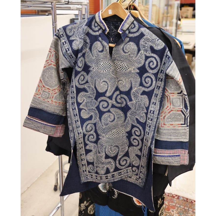 Old Chinese Miao Batik Dyed Robe 30''
