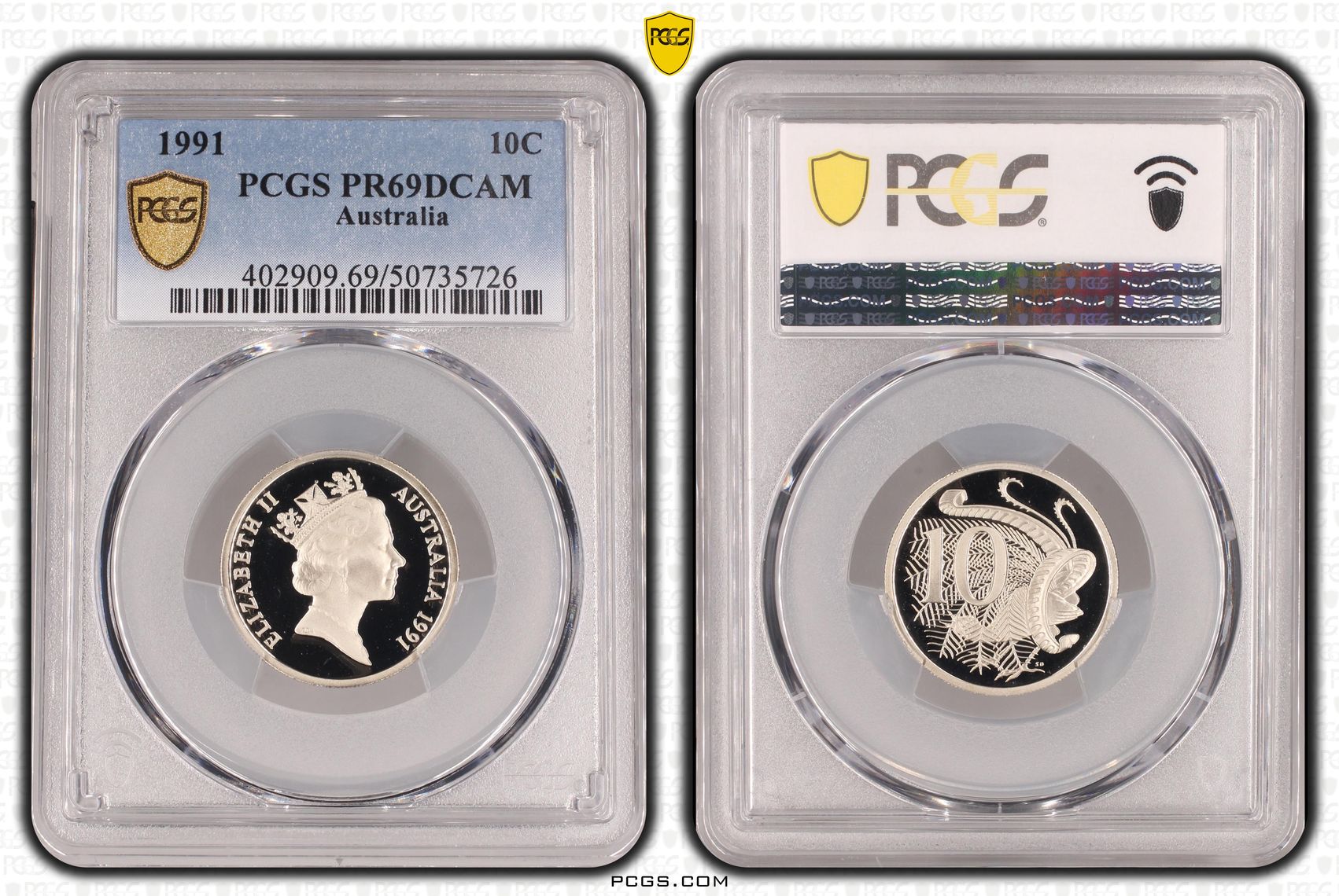 Ten Cent, 1991, Pcgs Pr69dcam