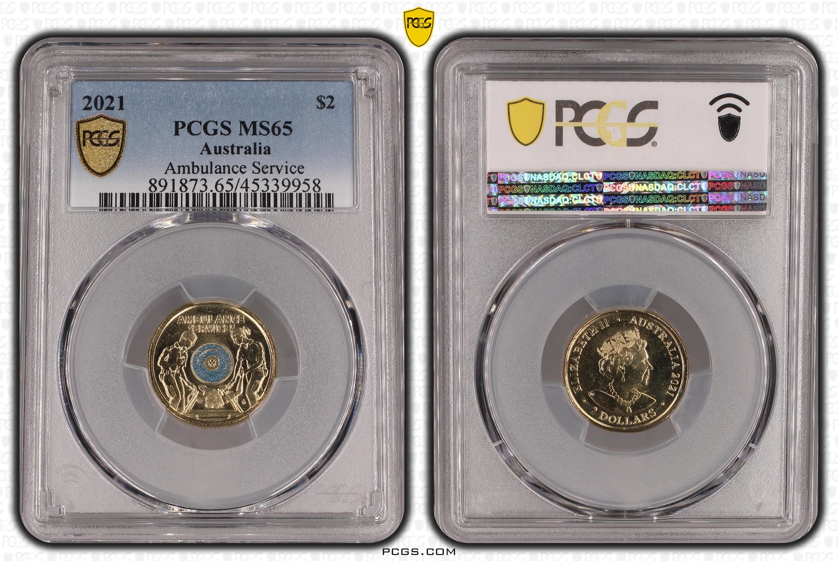 2021 Australia Two Dollar, $2 Ambulance Service PCGS - MS65 -958