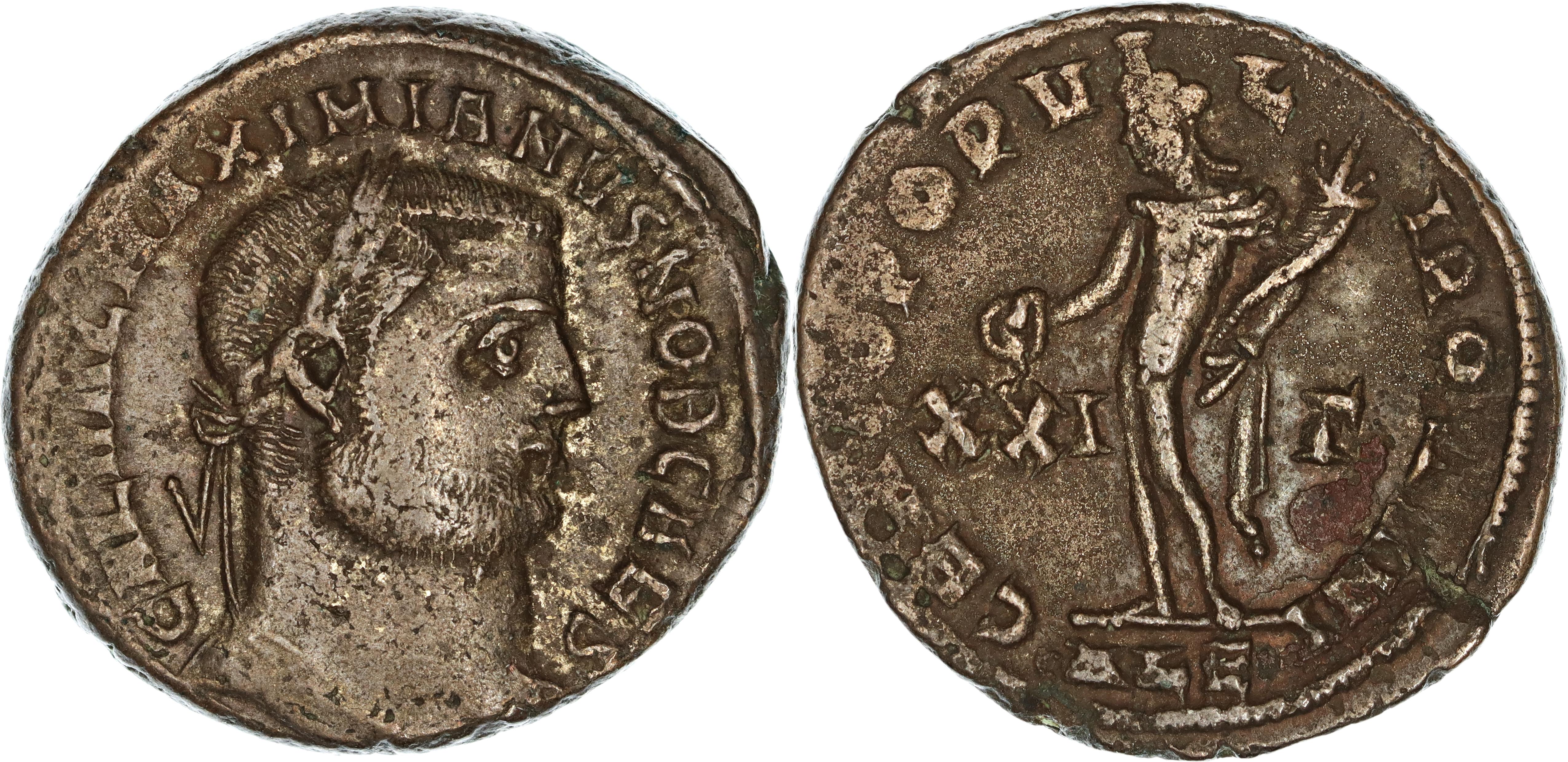 Roman Empire, Galerius, Æ Follis, 300 AD, gVF