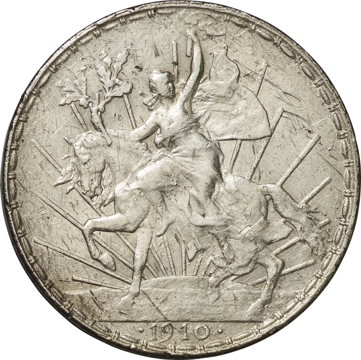 銀貨 1910年 1ペソ カバリート馬銀貨 メキシコ 硬貨 古銭 貿易銀