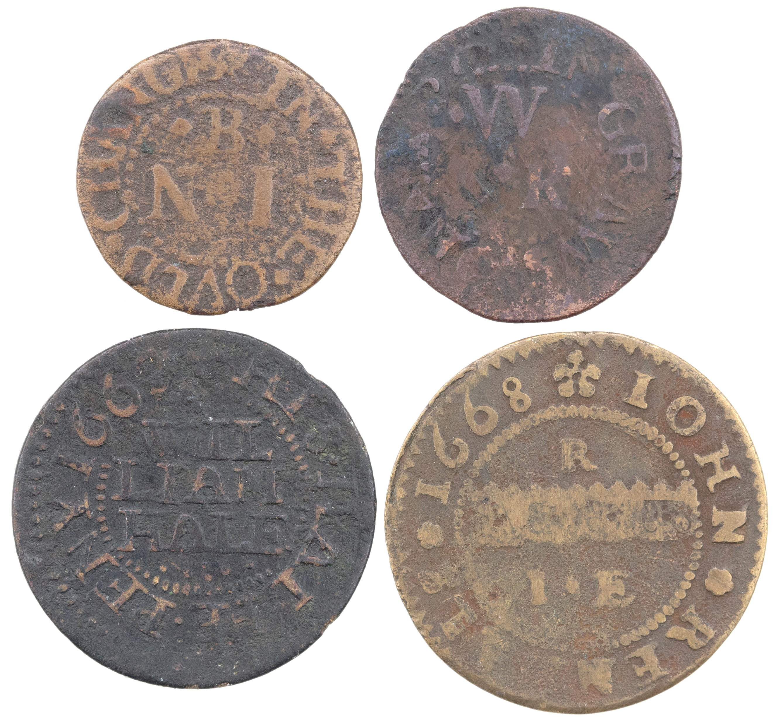 Great Britain, Buckingham, Bucks, Halfpenny, 1668, VF