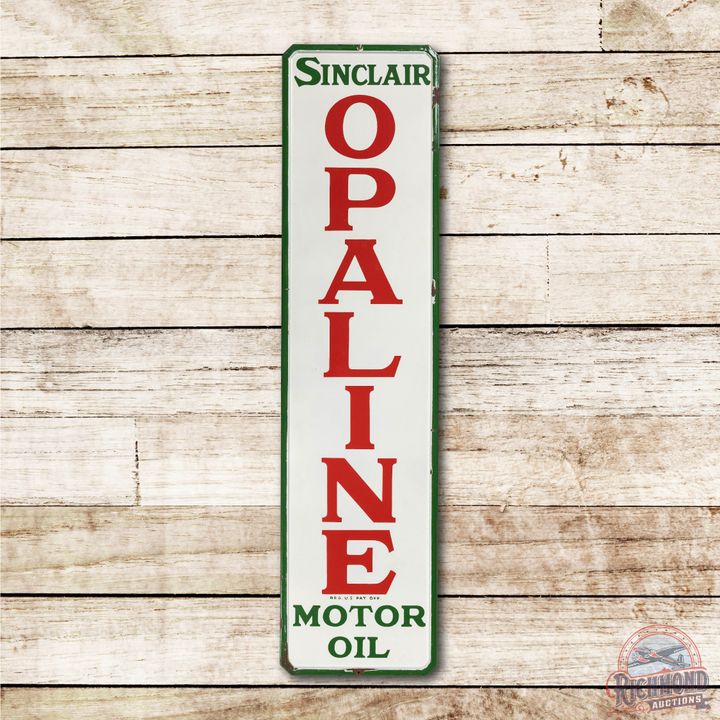 5' Sinclair Opaline Motor Oil Porcelain Self Framed Sign