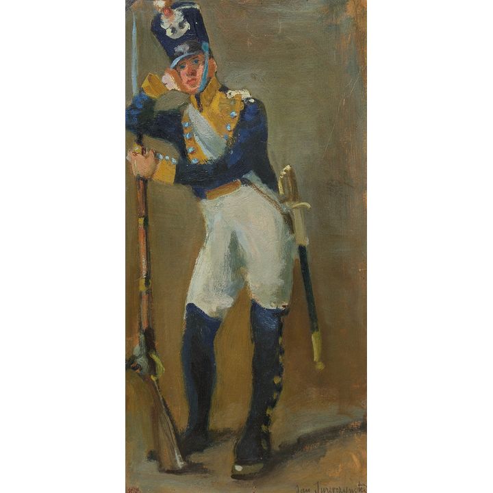 Jan Świerczyński | Piechur ze Szkoły Podchorążych z czasów powstania listopadowego, l. 20-30. XX w.