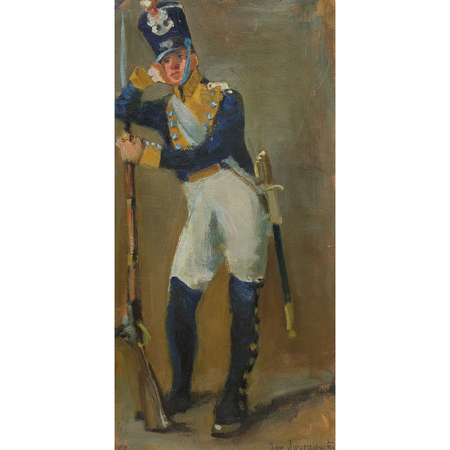 Jan Świerczyński | Piechur ze Szkoły Podchorążych z czasów powstania listopadowego, l. 20-30. XX w.
