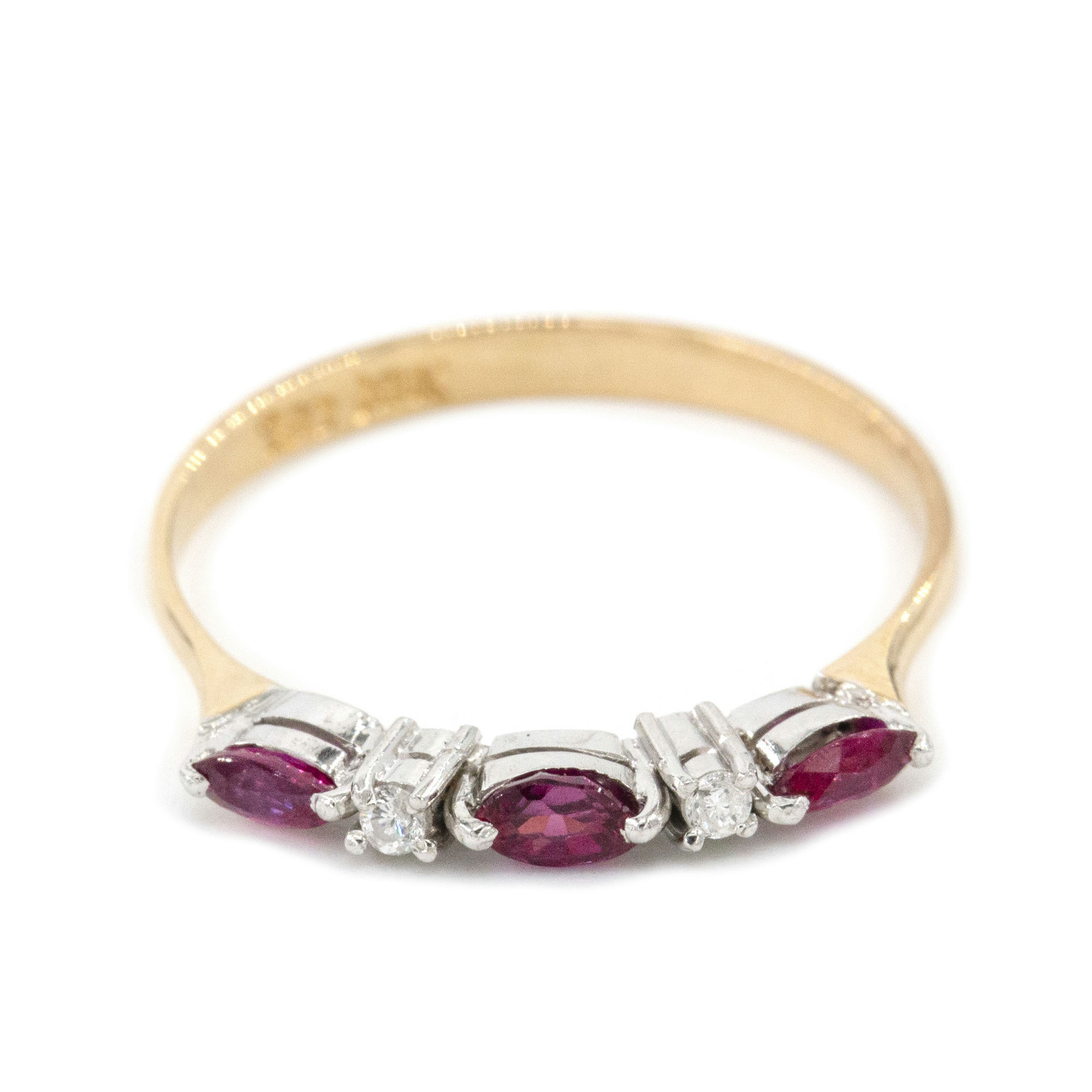 Ruby & Diamond Ring 18ct Gold, Circa 1980s,