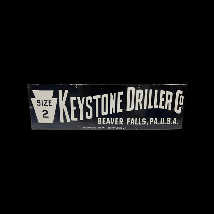 Keystone Driller Beaver Falls Pa Size 2 Porcelain Sign