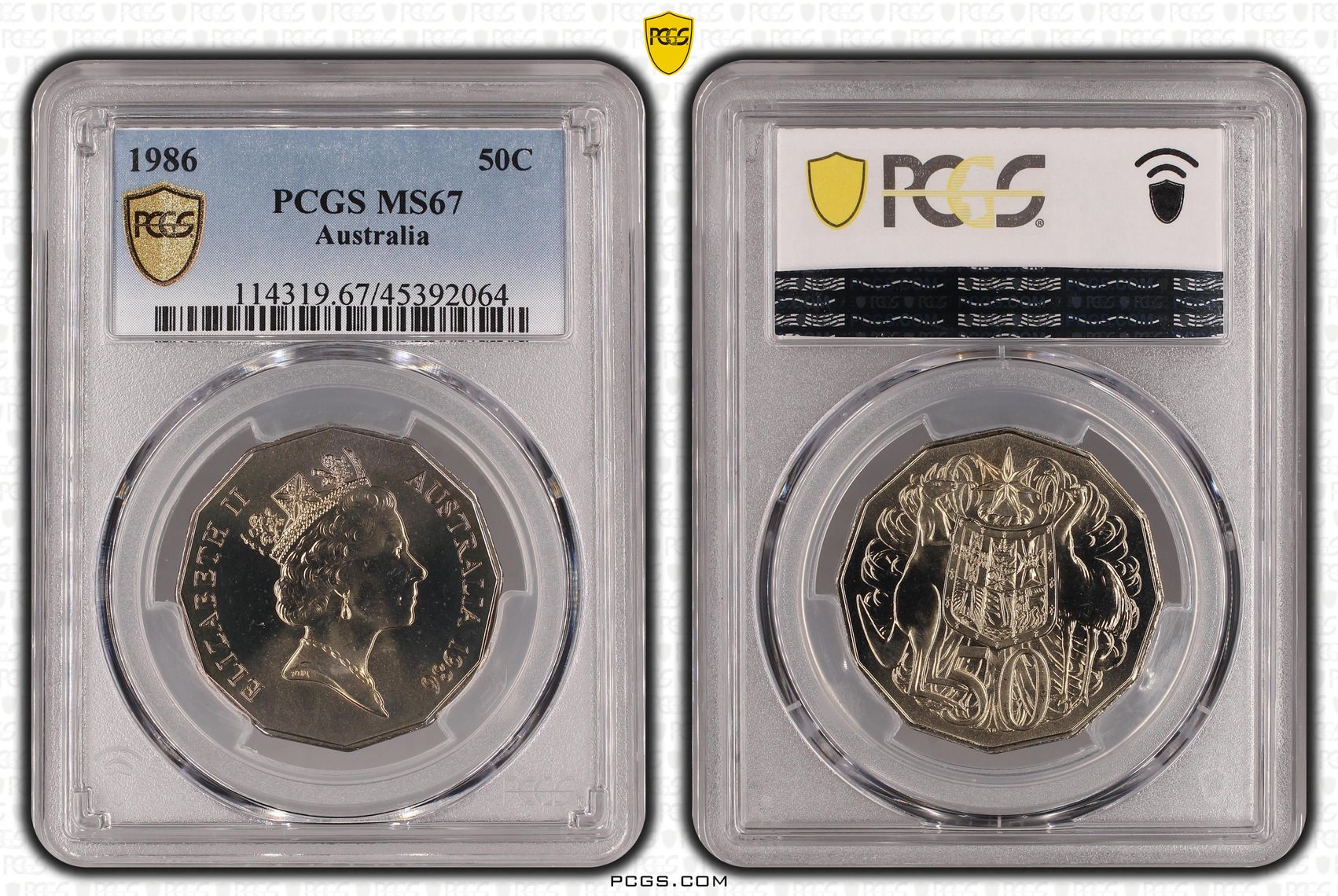 Elizabeth II, Fifty Cent, 1986, PCGS MS67