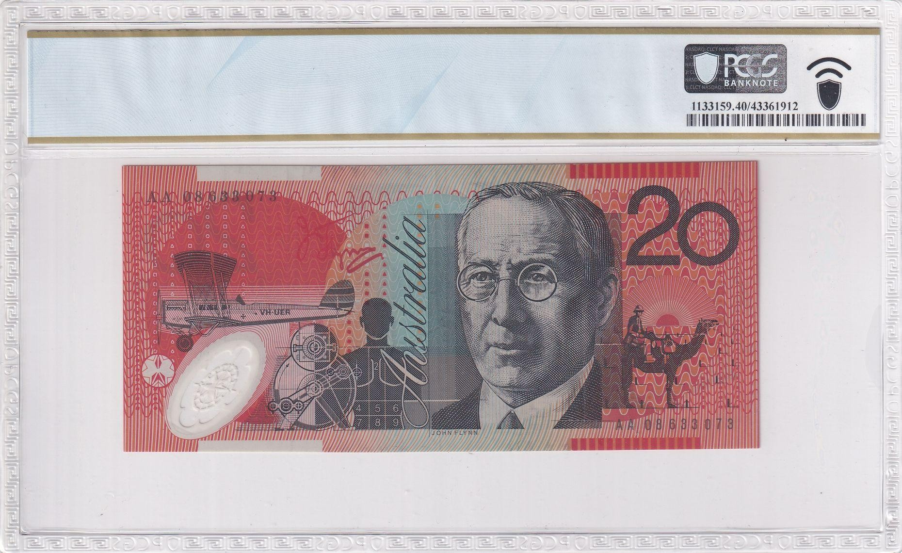 106 · R. 421bF, RBA, Polymer, NPA (w/o imprint), Sign.: G.R. Stevens & K. Henry, First Prefix, Twenty Dollar, 2008, PCGS - Extremely Fine 40 PPQ
