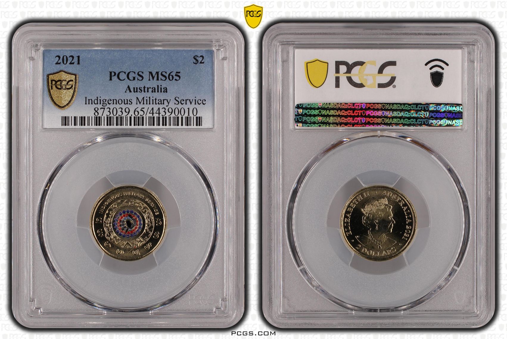 2021 Australia Two Dollar, $2 Indigenous Military Service PCGS - MS65 -010