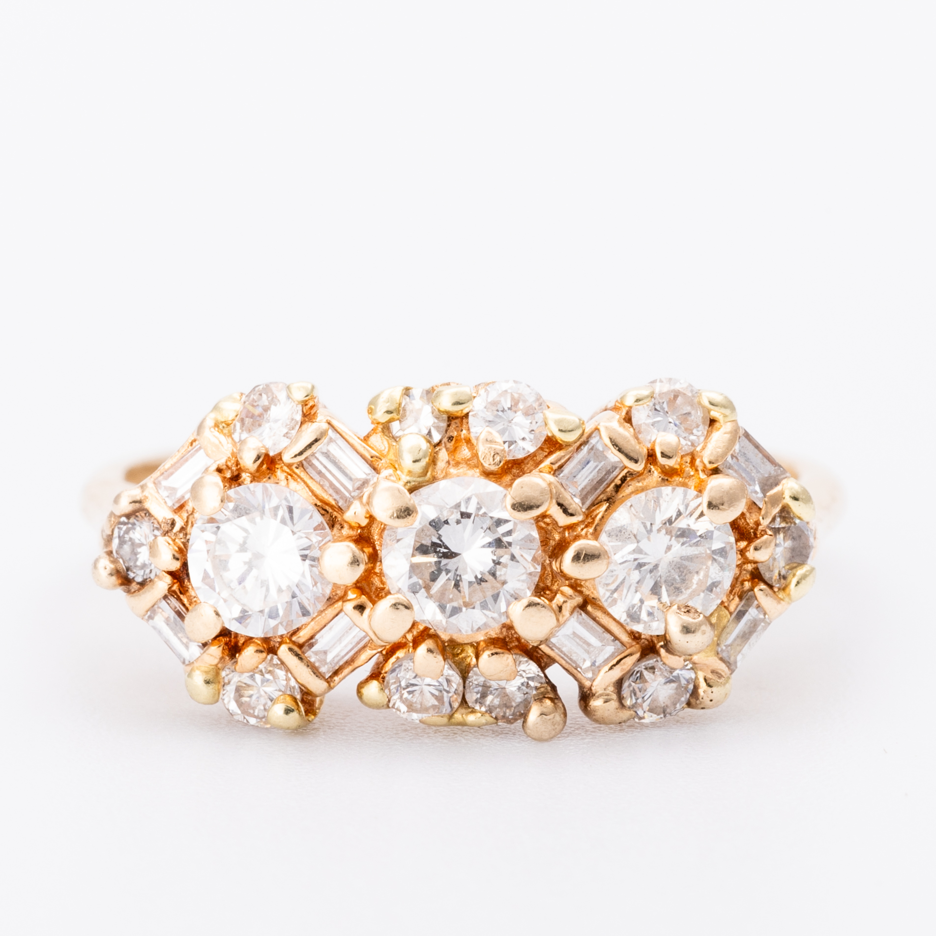 0.77 Carat Diamond Cluster Ring 14ct Gold