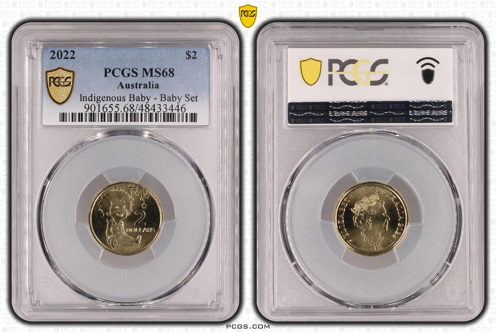 Elizabeth II, Indigenous Baby - Baby Set, Two Dollar, 2022, PCGS MS68