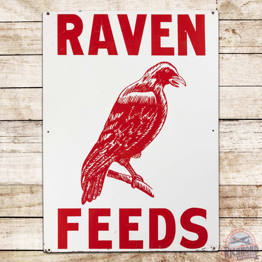 Raven Feeds Single Sided Tin Sign
