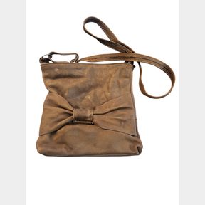 Genuine Leather l Bow Sling Handbag Camel Women M |