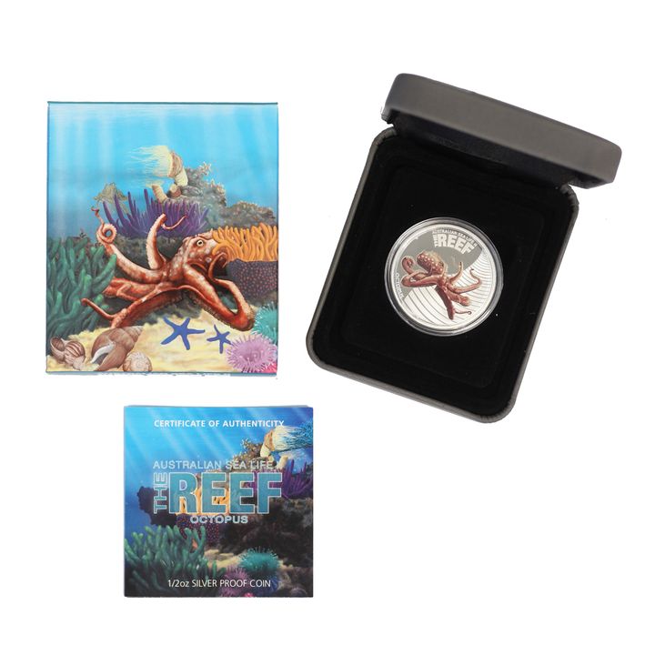 2012 Australian Sea Life II - The Reef - Octopus 1/2oz Silver Proof Coin