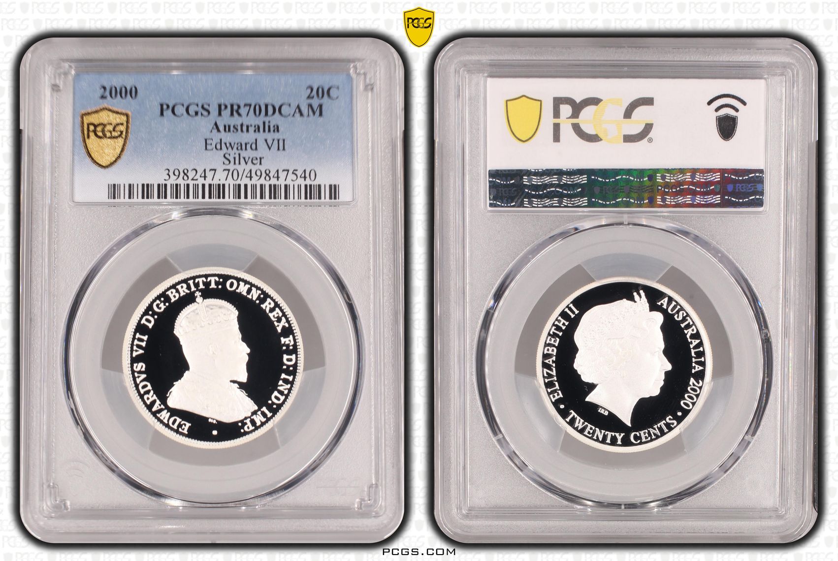 Edward VII Silver, Twenty Cent, 2000, PCGS PR70DCAM
