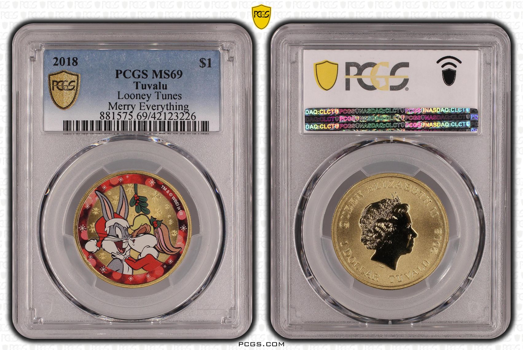 Tuvalu, Looney Tunes Colorized, One Dollar, 2018-P, PCGS MS69