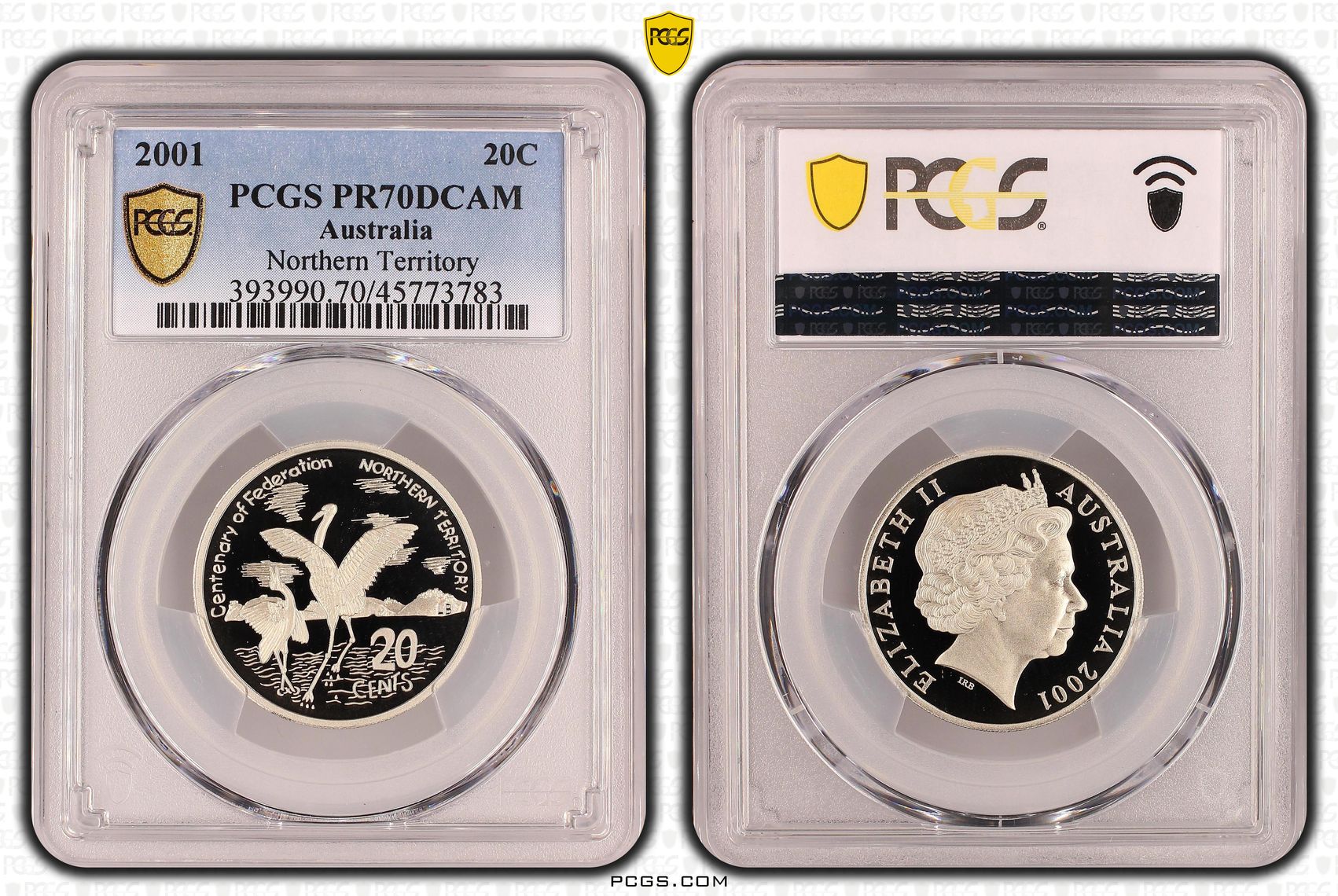 Northern Territory, Top pop, Twenty Cent, 2001, PCGS PR70DCAM