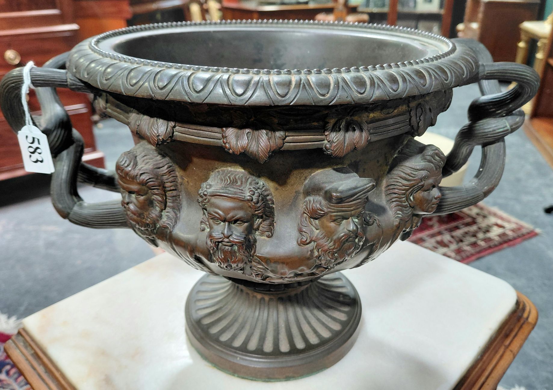 REGENCY BRONZE URN SHAPE VASE