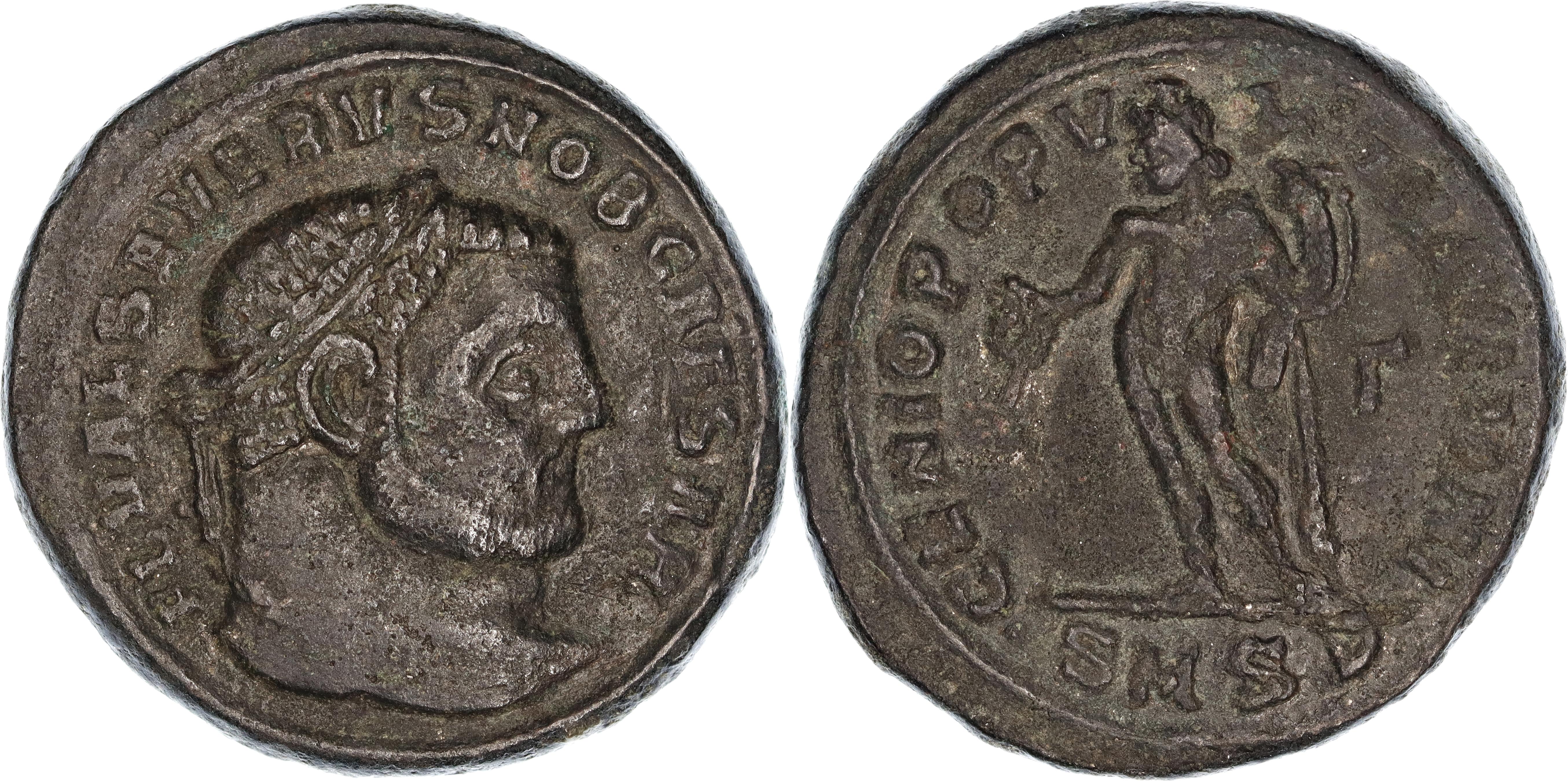 Roman Empire, Severus II, Æ Follis, 305-306 AD, nVF
