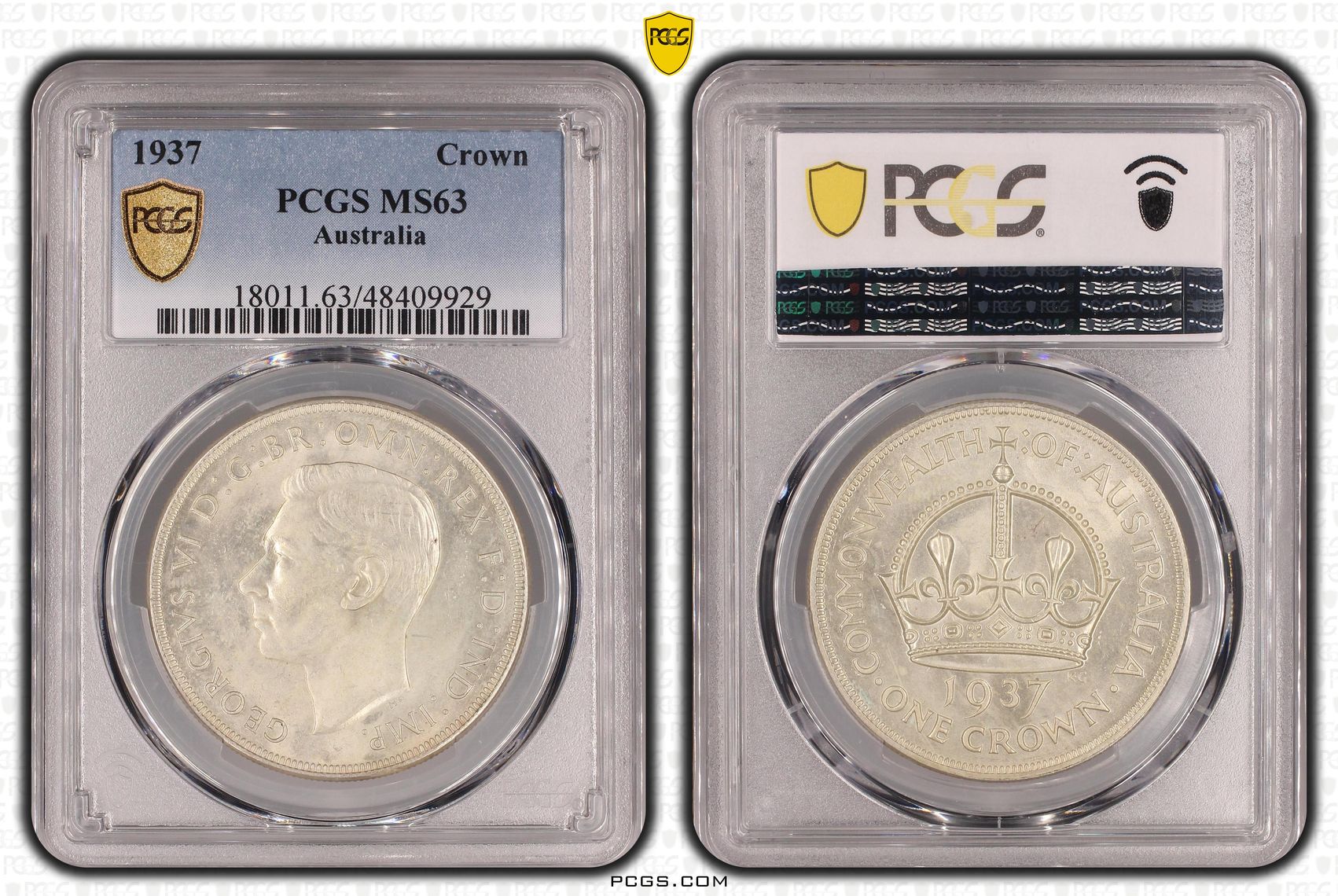 George VI, Crown, 1937, PCGS MS63