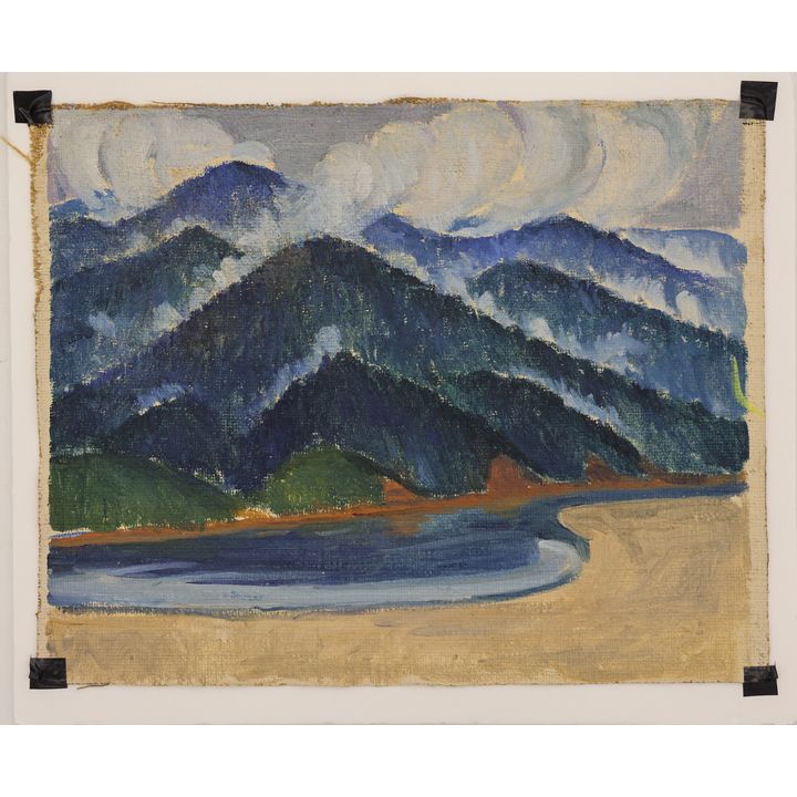 Arthur Runquist ''Blue Mountain Landscape'' Oil on Canvas 12''x15''