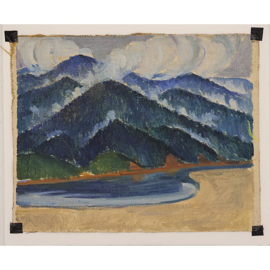 Arthur Runquist ''Blue Mountain Landscape'' Oil on Canvas 12''x15''