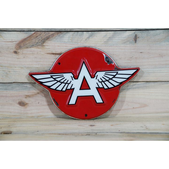 Flying A Single Sided Porcelain Embossed Diecut Pump Sign TAC 7.75
