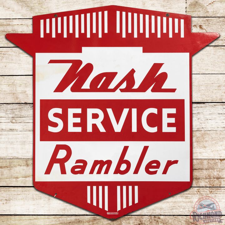 Rare 48" Reverse Color Nash Rambler Service Die Cut DSP Sign - 9 & 8.5