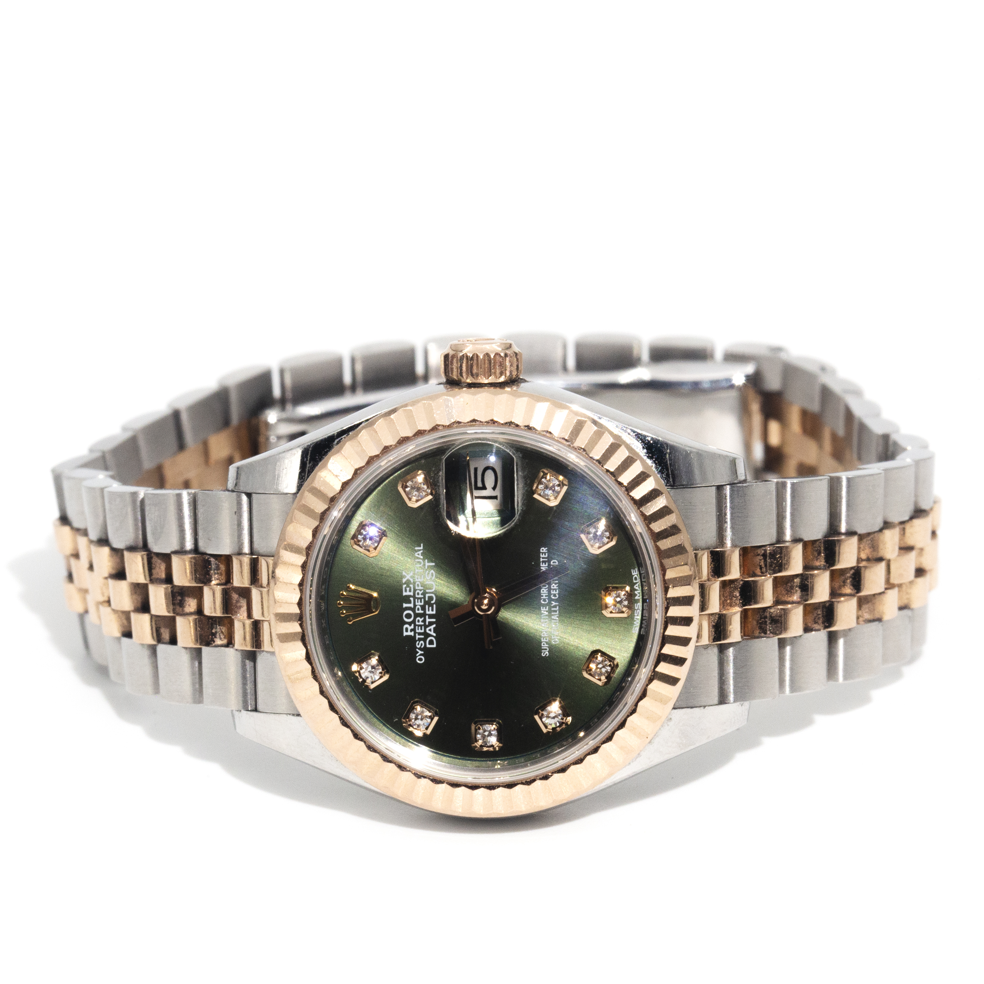 Rolex DateJust 18 Carat Rose Gold & Steel and Diamond Dial ,