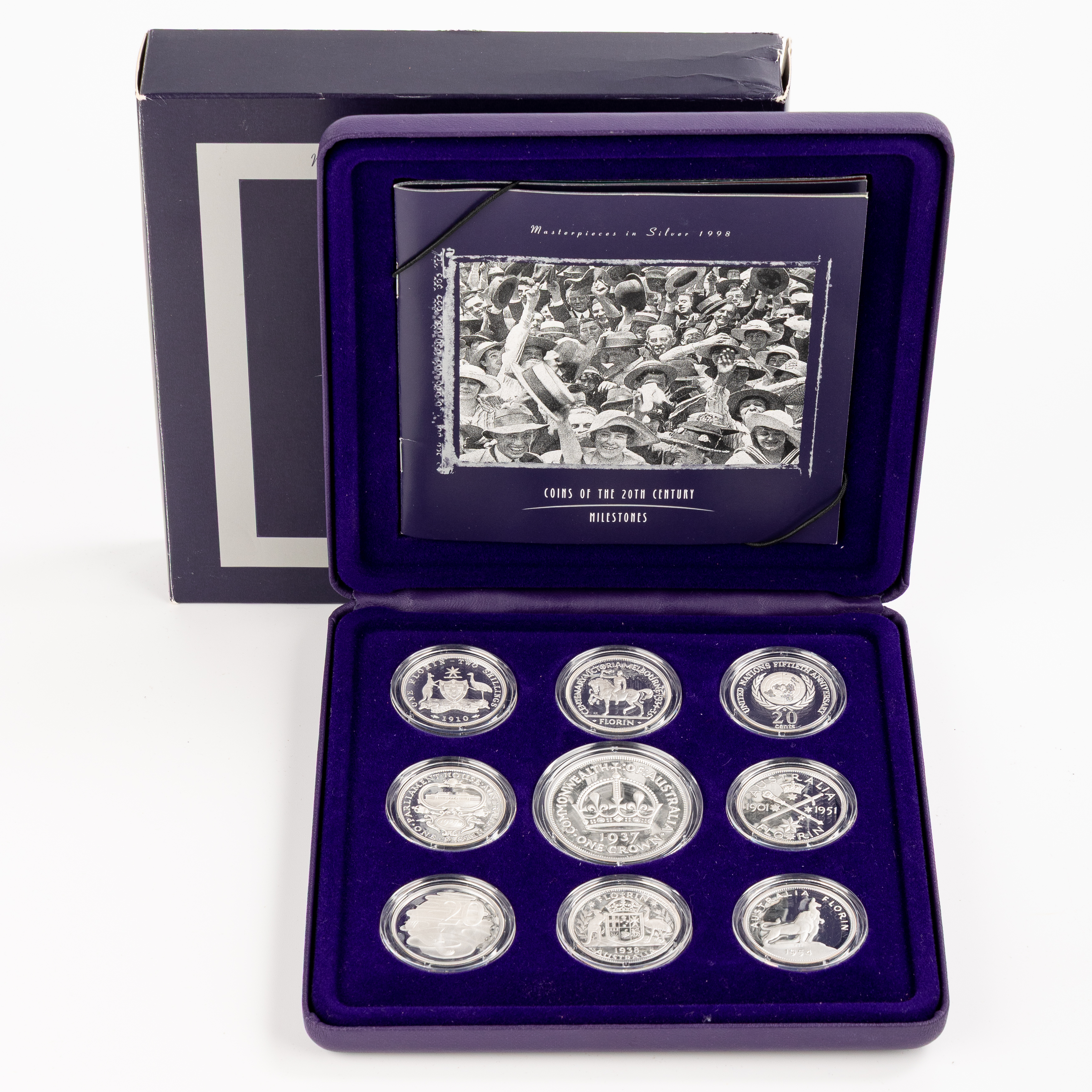 68 · RAM - Masterpieces in Silver, Coins of the 20th Century, Milestones, Twenty Cents - Fifty Cents, 1998,  FDC