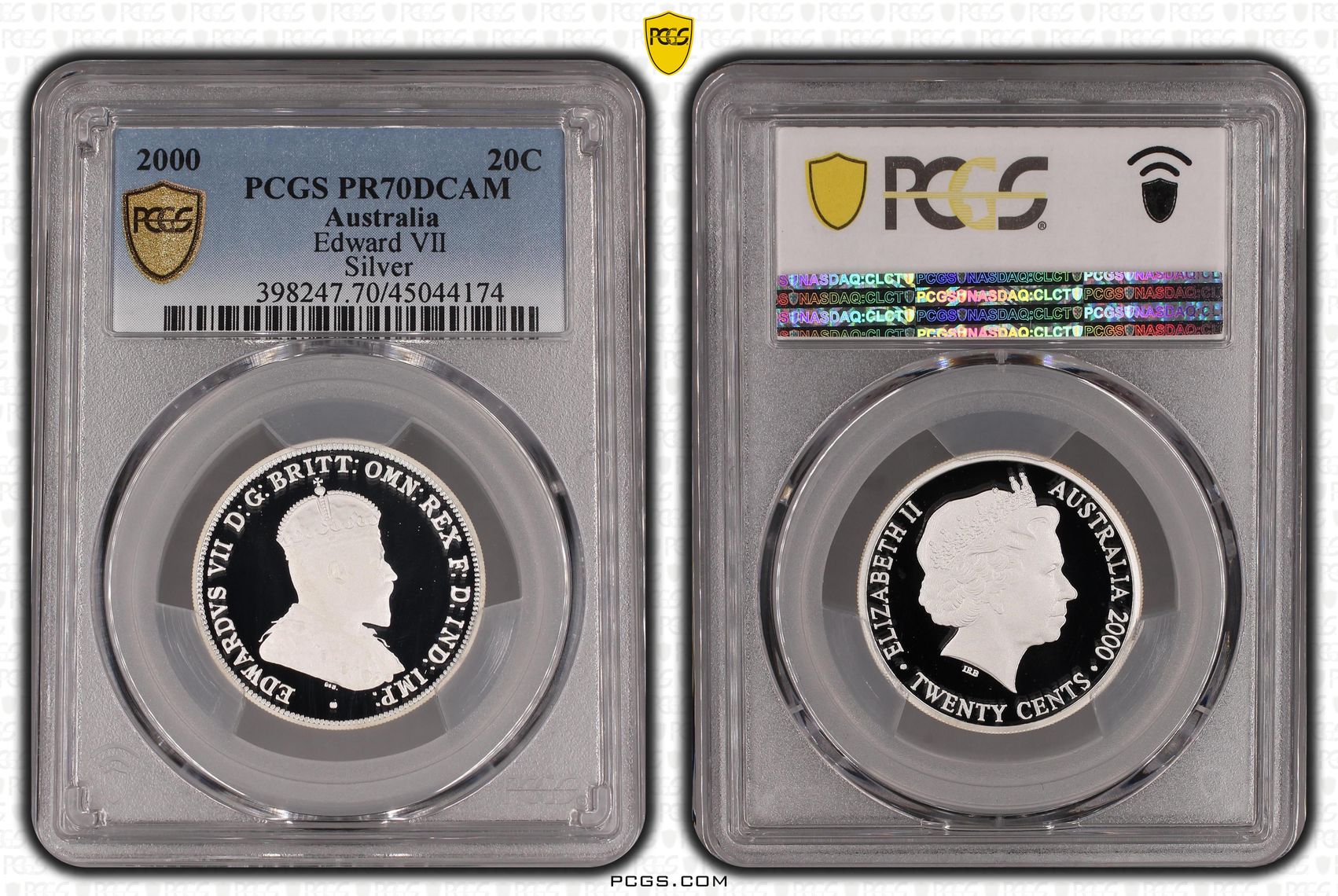 2000 Australia Twenty Cent, 20c Edward VII Silver PCGS - PR70DCAM POP 32/0 -174