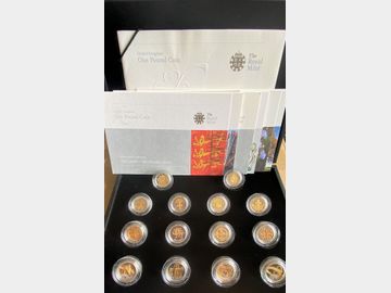 2008 ELIZABETH II PROOF SILVER '25TH ANNIVERSARY' COLLECTION OF 14 ONE POUND COINS