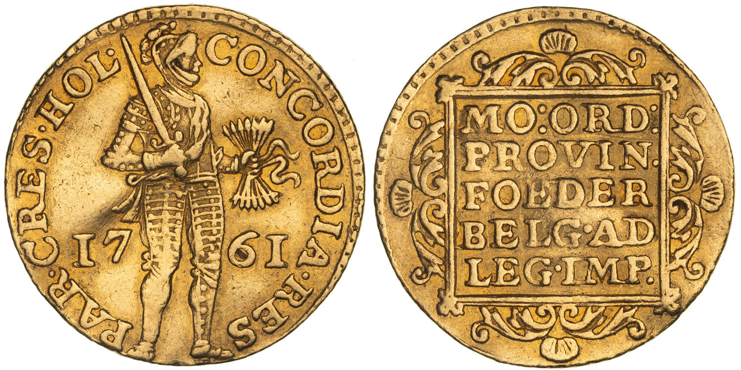 United Netherlands, Holland Trade Coinage, Ducat, 1761, EF