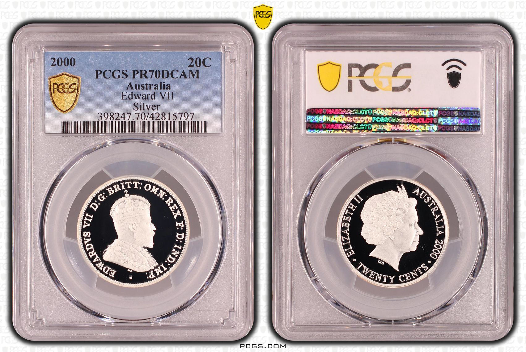 Edward VII, Silver, Twenty Cent, PR70DCAM , 2000 PCGS POP - 29/0