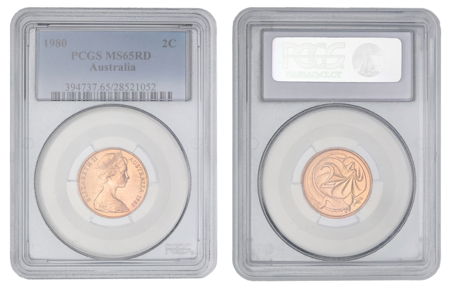 Elizabeth II, Two Cent, 1980, PCGS MS65RD