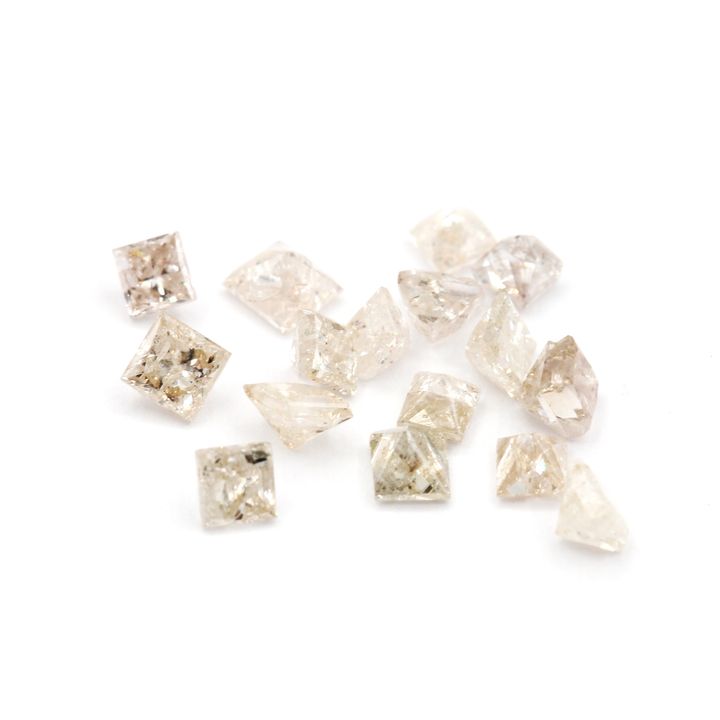 2.04ct Lower Grade Princess Cut Diamonds