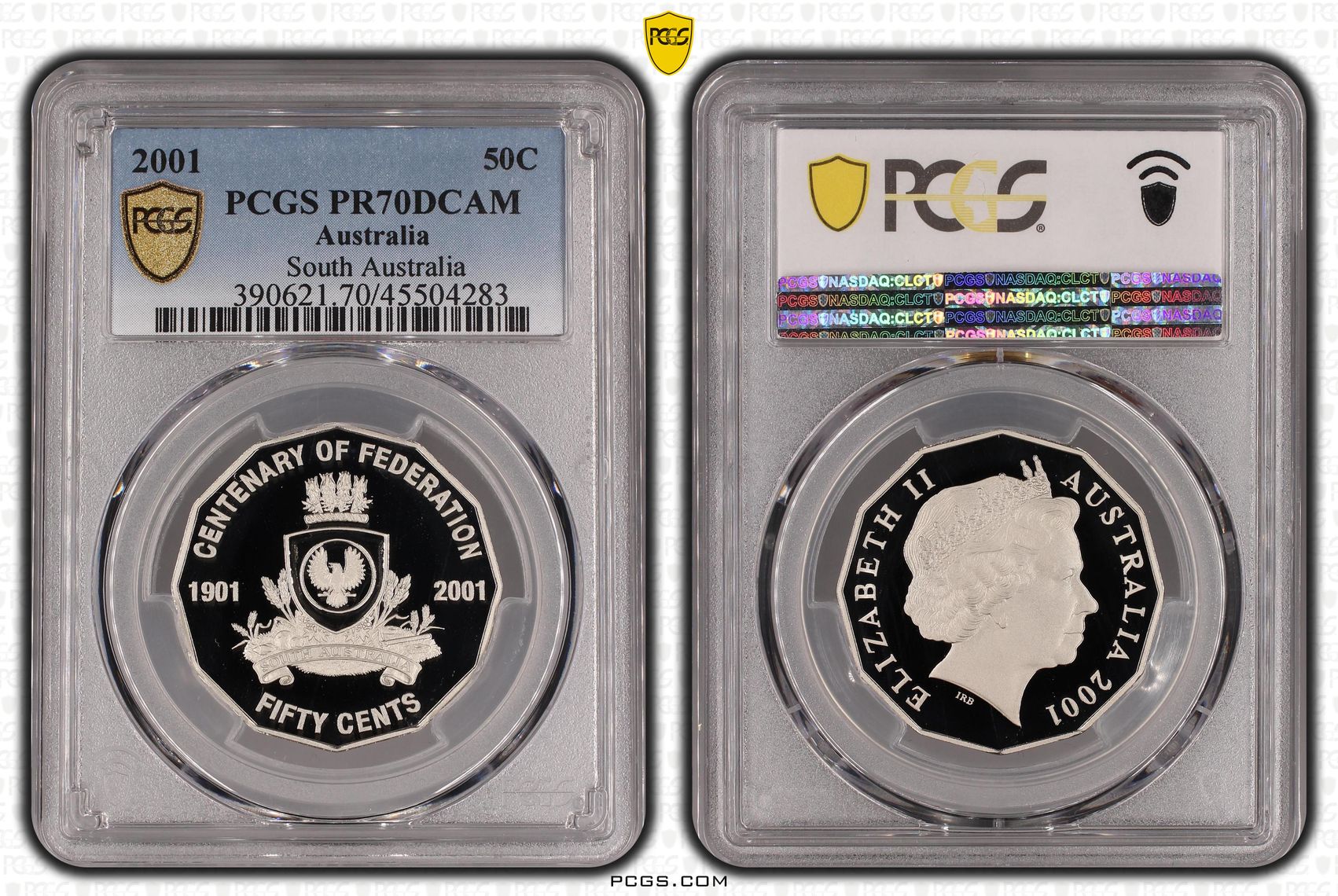 2001 Australian Fifty Cent, 50c Proof South Australia PCGS - PR70DCAM POP 30/0 -283